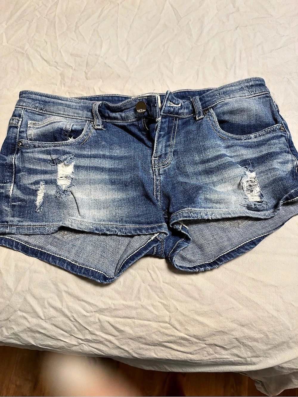 BKE Jean Shorts Distressed Blue Waist 29